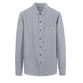 Linen Long-sleeved Business Casual Shirt For Men Cotton And Linen Pockets Non-iron Shirt